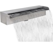Vidaxl fuente cascada rectangular piscina acero inoxidable 45 cm