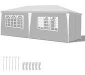Carpa de jardín pavilion - carpa de jardín impermeable con easy-klett, protección perfecta en cualquier clima 3x6m blanca