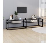 Mueble para tv vidrio templado transparente 180x40x40,5 cm
