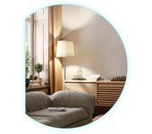 Espejo led de corte redondo, espejo led iluminado para maquillaje y rostro - 70 cm - luz fría