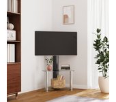 Vidaxl mueble tv esquina 2 niveles para 32-70 pulgadas negro plateado