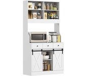 Alacena de cocina homcom melamina de madera blanco 93.5x40x180 cm