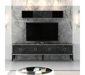 (3c)mueble tv con mueble alto bientv 180 efecto mármol negro con detalles plateados (bientv)