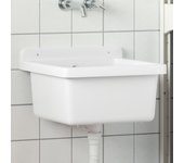 Vidaxl fregadero lavabo de pared resina blanco 40x40x24 cm