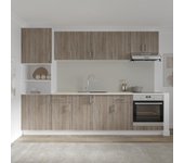 Set de cocina haaus karo v24, roble sonoma oscuro/blanco, encimera thermo 28 mm, l 280