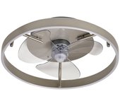 Ventilador de techo led lindby momitu, plateado, silencioso, ø 50 cm, ventilador