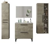 Pack de baño con lavabo cerámico y columnas sense max roble alaska 80 x 80 x 45 cm