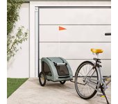 Vidaxl remolque de bicicleta mascotas hierro tela oxford gris