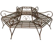 Biscottini banco de jardín de hierro fundido - banco de exterior para - bancos de jardín acabado envejecido - estilo shabby chic - 153x86 cm