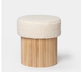 Puf de borreguito blanco 43x45 cm