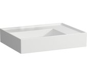 Laufen kartell lavabo, sin agujero para grifo, sin rebosadero, repisa derecha, 600x460mm, h8103347571121, color: nieve (blanco mate)