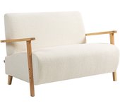 Sofá dos plazas homcom borreguito crema 118x76x78 cm