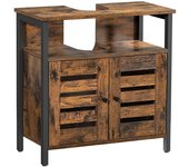 Mueble bajo lavabo mueble de baño armario de almacenaje 60 x 30 x 60 cm con estructura de acero puertas d 12_0002742