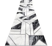 Alfombra de pasillo emerald exclusivo 81953 glamour, elegante geométrico negro / plata 70 cm 70x1050 cm