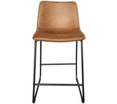 Silla de mostrador manco – pu coñac – patas de metal – altura 93 cm – estilo vintage