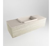 Mondiaz erin 120cm mueble de baño color light brown grey con 1 cajón. con lavabo ridge centro sin orificios color linen