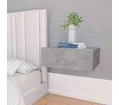 Vidaxl mesita de noche flotante contrachapada gris hormigón 40x30x15cm
