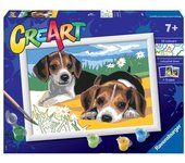 Juego creativo ravensburger 28939 creart jack russell cachorros, para los amantes de los perros