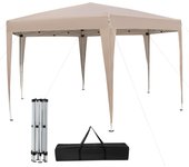 Carpa plegable para 6-8 personas, carpa de jardín exterior, 400 x 348 cm, altura ajustable, con piquetas y cuerdas de viento.
