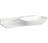 Laufen ino lavabo, sin agujero para grifo, sin rebosadero, repisa cerámica izquierda, 900x450mm, h8133017571121, color: blanco mate