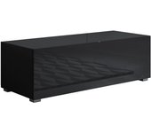 Mueble tv con patas 2 cm | mueble de televisión | mueble de salón | 1 puerta 2 compartimentos | 100x32x40cm | modelo luke h1 | negro acabado en brillo
