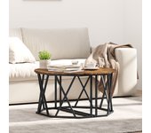 Mesa de café vidaxl de roble ahumado 80x80x42 cm de madera de ingeniería