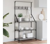 Vidaxl estantería cocina con ganchos madera ingeniería gris sonoma
