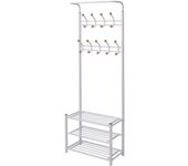 Maison exclusive - perchero de ropa con repisa para zapatos 68x32x182,5 cm blanco