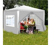 Carpa de fiesta pavillon carpa de jardín pavillon - carpa de fiesta robusta y de alta calidad con pérgola 3x3m blanca