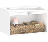 Jaula para hámster pawhut mdf, acrílico blanco 80x50x50 cm