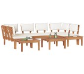 Juego de bancos de jardín vidaxl de 4 piezas con cojines de madera sólida de tejido, juego de bancos de jardín vidaxl de 2 piezas de madera sólida de
