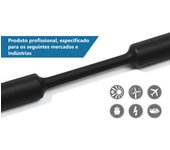 Tubo termoretráctil hellermanntyton contracción 2:1 9,5/4,8 mm color negro de poliolefina en minicajas con 20 metros