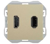 Simon 270 | conector hdmi + usb tipo a cava 20000095-094