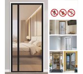 Puerta mosquitera magnética de apertura lateral - cierre magnético, antiinsectos, manos libres, cortinas para puerta, negro, 95x210cm