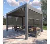 Hespéride - persiana para pérgola bioclimática evora 4 x 3 m - 1 3 lados - l. 123,4 x h238,65cm