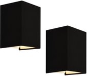 Juego de 2 apliques forma angular e27 60 w 20 x 16 x 13 cm pantalla lino negro 03_0007354