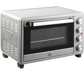 Mini-horno eléctrico de 32 litros, 1600 vatios, acrílico y abrasivo, insoluble en oxígeno, plateado, 52,2 x 38,1 x 33,5 cm