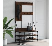 Maison exclusive - perchero con zapatero roble marrón 100x40x184 cm