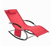 Jardín mecedora con reposapiés, hamaca de jardín, tumbona ergonómica (rojo ogs28-r sobuy es