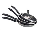 Sartén maculato k2 de acero ferroso con revestimiento cerámico, 22 cm, color negro