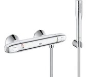 Grohe grohtherm 1000 set de ducha mezclador termostático + euphoria cosmopolitan 1-spray stick shower, cromo (34550000-euphoria)
