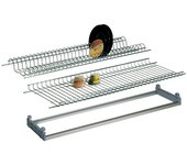 Kit escurreplatos regulable empotrado cromado y bandeja de 76x25 cm