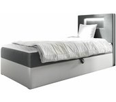Cama continental baltimore 169, continental, individuales, gris, 80x200, tapiz, cuero ecológico, somieres, 82x212x104cm