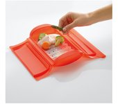 Estuche de vapor con bandeja para 1-2 personas rojo lékué