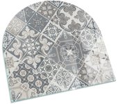 Placa de cristal para chimenea, zócalo protector de chimenea, diseño moderno | 100x100 | semicírculo | patrón de mosaico decorativo