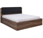 Cama fivelbo 105, doble, marrón, 160x200, aglomerado laminado, somieres, 182x214x105cm