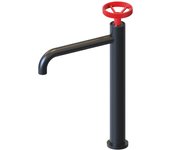 Grifo de lavabo k2o chillout delta alto 23x6,7x37cm grifo monomando con aireador incorporado y cartucho cerámico, negro y rojo