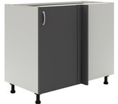 Haaus karo armario bajo esquinero, antracita/blanco, 98 x 50 x 80 cm