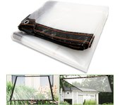 Lona transparente impermeable de 300x400 cm, ideal para proteger tu invernadero, terraza o jardín.