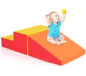 Parque infantil de espuma con escalera y tobogán para niños de 6 meses a 3 años, ideal para trepar y realizar actividades físicas, set de 2 bloques